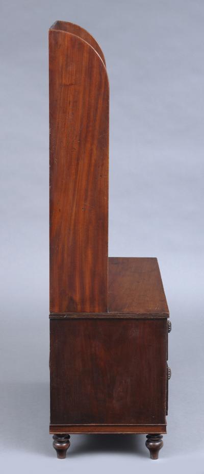 English Small Georgian Mahogany Open Bookcase With Drawers Circa 1820