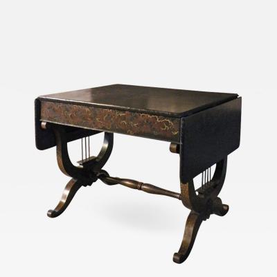 English Sofa Table with Black Chinoiserie Decoration