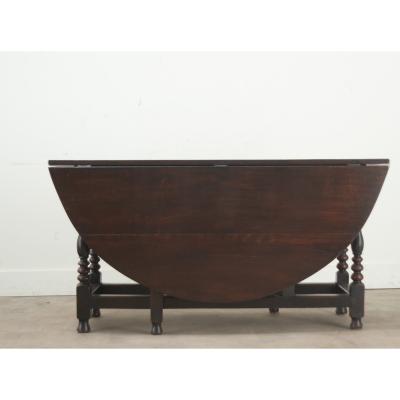 English Solid Oak Gateleg Drop Leaf Table
