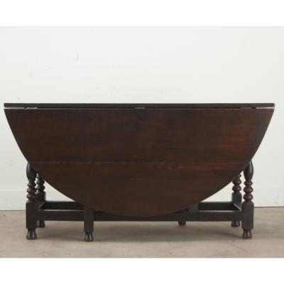 English Solid Oak Gateleg Drop Leaf Table