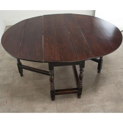 English Solid Oak Gateleg Drop Leaf Table