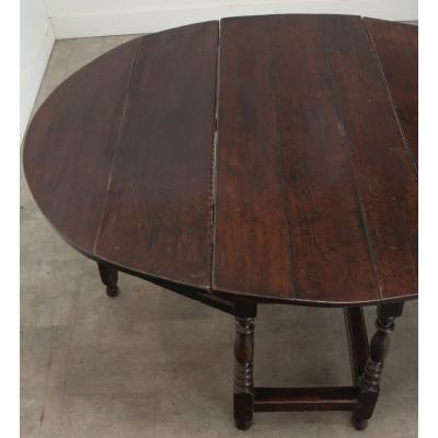 English Solid Oak Gateleg Drop Leaf Table