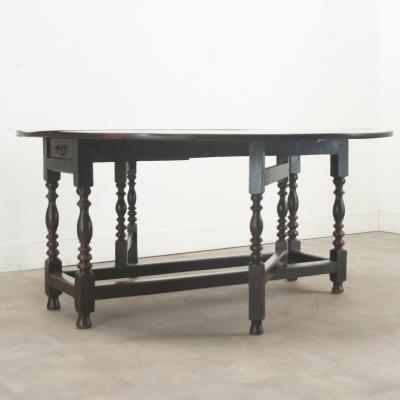 English Solid Oak Gateleg Drop Leaf Table