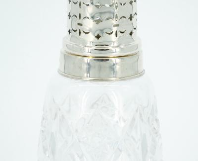 English Sterling Silver Top Cut Glass Tableware Sugar Receptacle
