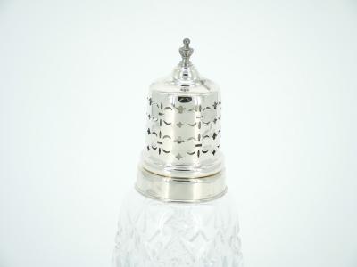 English Sterling Silver Top Cut Glass Tableware Sugar Receptacle