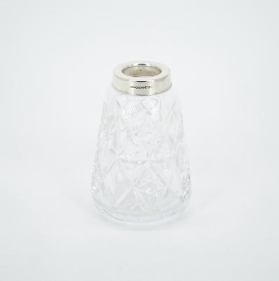 English Sterling Silver Top Cut Glass Tableware Sugar Receptacle