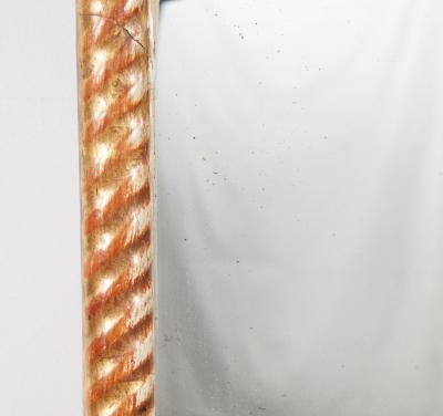 English Tall Giltwood Rope Edge Mirror