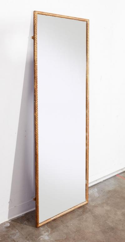 English Tall Giltwood Rope Edge Mirror