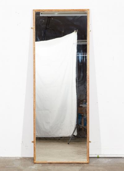 English Tall Giltwood Rope Edge Mirror