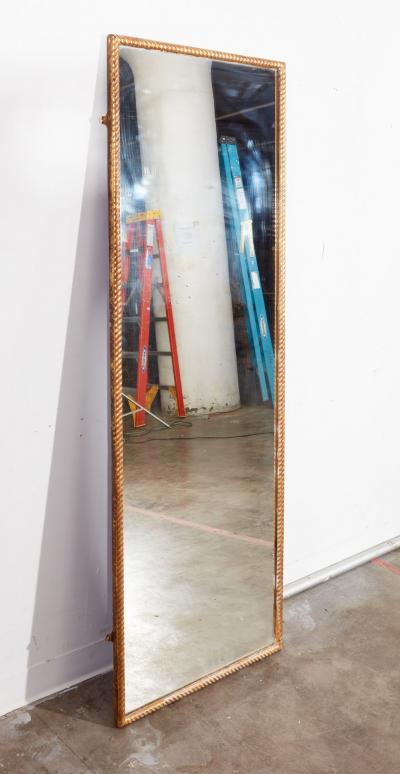 English Tall Giltwood Rope Edge Mirror