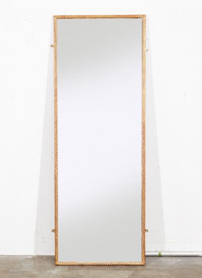 English Tall Giltwood Rope Edge Mirror