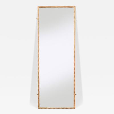 English Tall Giltwood Rope Edge Mirror