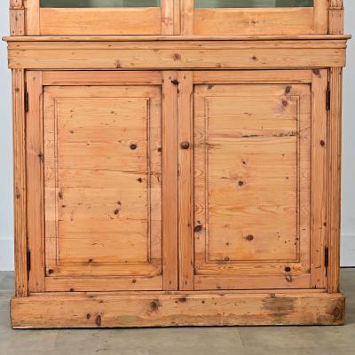 English Tall Pine Bookcase with Painted Interior