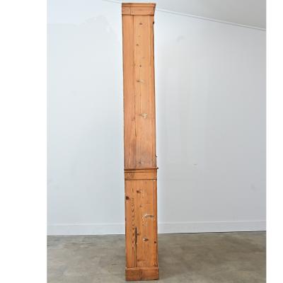 English Tall Pine Bookcase with Painted Interior