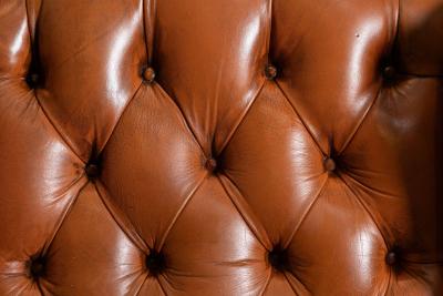 English Tan Leather Wingback Armchair