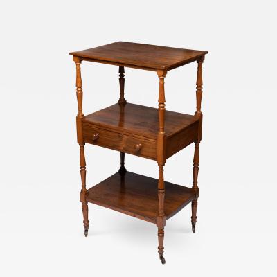 English Three Tier Dumb Waiter on Brass Castors in Brazilian Rosewood 1810