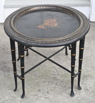 English Toleware Terrier Tray on Stand