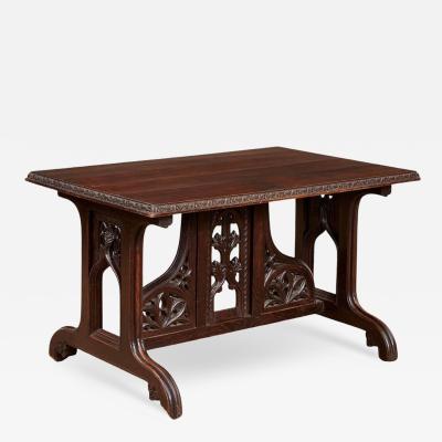 English Trestle End Center Table