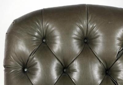English Tufted Leather Side Chair