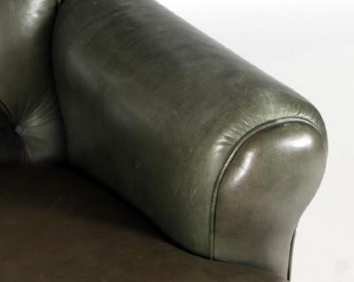 English Tufted Leather Side Chair