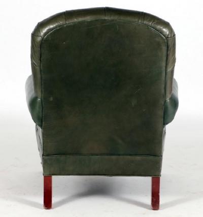 English Tufted Leather Side Chair
