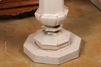 English Turn of the Century Glazed Pottery Bird Bath with Carved Flowers 1900s