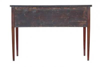 English Victorian 1860s Walnut and Mahogany Bowfront Sideboard with Five Drawers