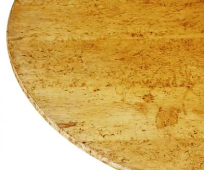 English Victorian 1870s Burr Birch Round Tilt Top Occasional Pedestal Table