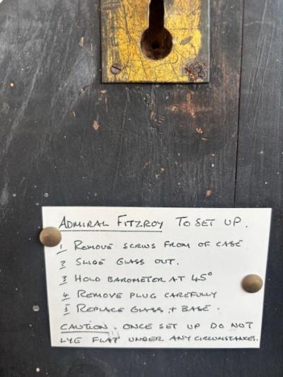 English Victorian Admiral Fitzroys wall barometer in an oak case