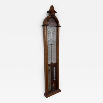 English Victorian Admiral Fitzroys wall barometer in an oak case
