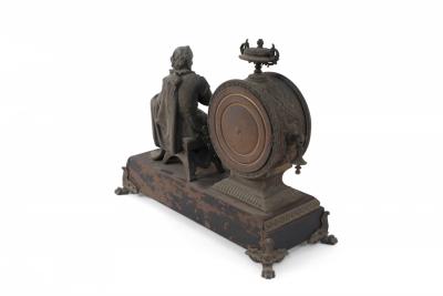English Victorian Ansonia Clock Company Bronze Shakespeare Mantel Clock