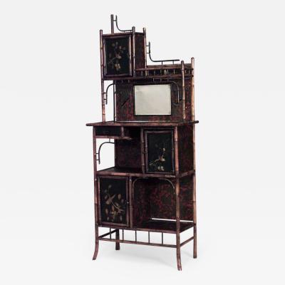 English Victorian Bamboo 3 door etagere