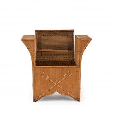 English Victorian Bamboo Flip Top Bench