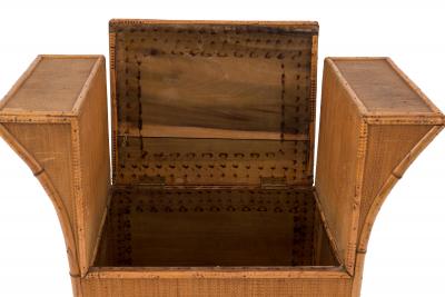 English Victorian Bamboo Flip Top Bench