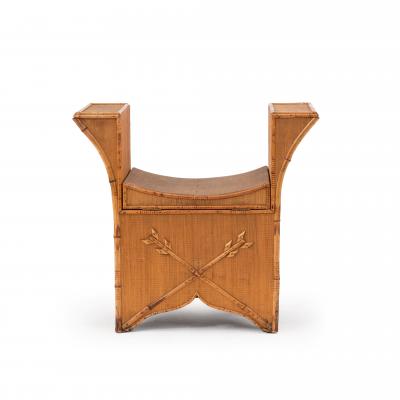 English Victorian Bamboo Flip Top Bench