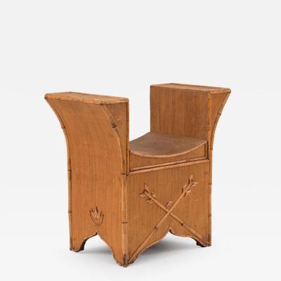 English Victorian Bamboo Flip Top Bench