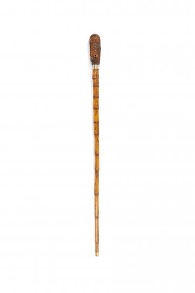 English Victorian Bamboo Owl Cane