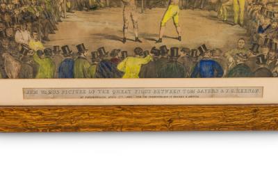 English Victorian Boxing Match Lithograph