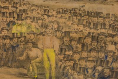 English Victorian Boxing Match Lithograph