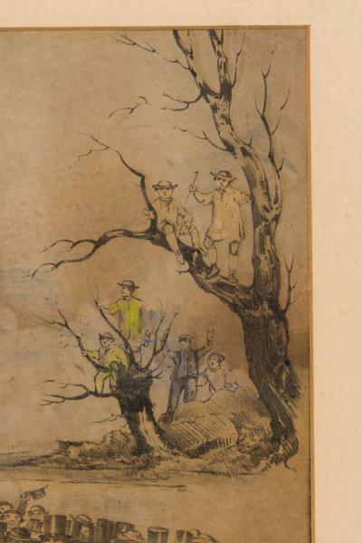 English Victorian Boxing Match Lithograph