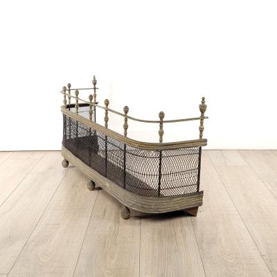 English Victorian Brass Fire Fender circa 1870