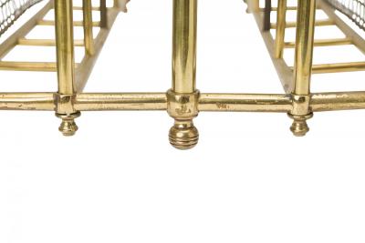 English Victorian Brass Frame and Mesh Magazine Stand