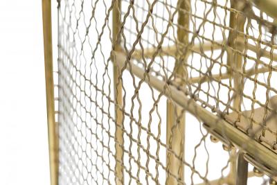 English Victorian Brass Frame and Mesh Magazine Stand