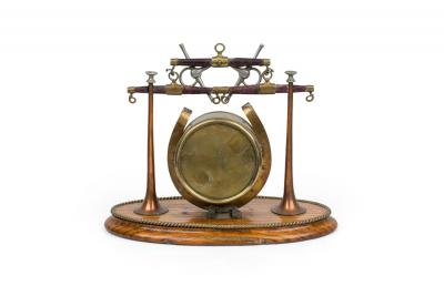 English Victorian Brass Horseshoe Clock