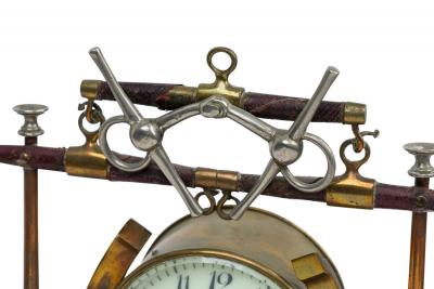 English Victorian Brass Horseshoe Clock