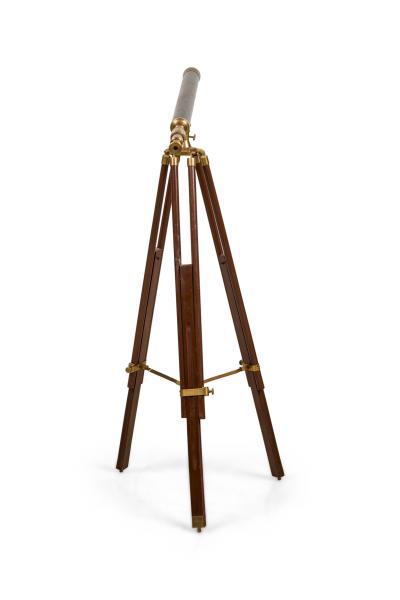 English Victorian Brass and Leather Telescope