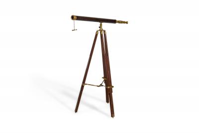 English Victorian Brass and Leather Telescope