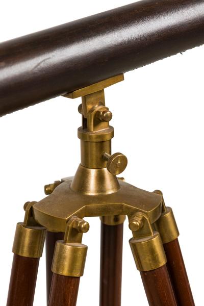 English Victorian Brass and Leather Telescope