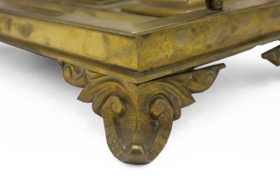 English Victorian Bronze Double Inkwell