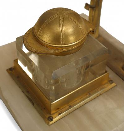 English Victorian Bronze Horseshoe Inkwell